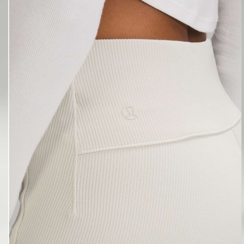 LULULEMON Brushed Softstreme Ribbed Zip Flared Pants 32.5" Inseam - Picture 5 of 13